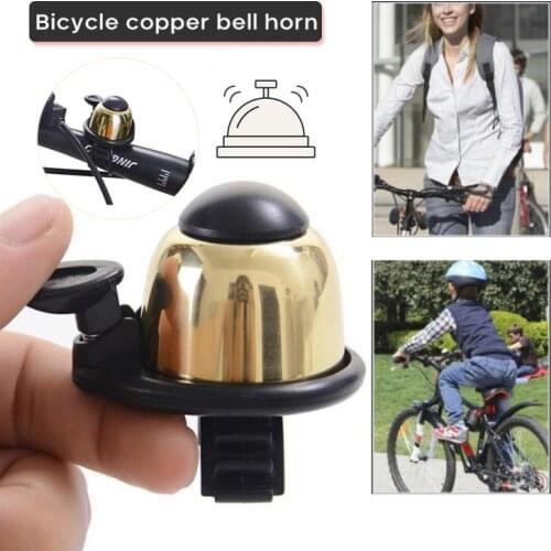 Mini Pure Copper Bell Clear Sound Durable Retro Design Bicycle Bell Non-Slip Button 360 Degrees Rotate Mountain Road Bike Bell