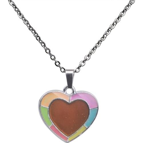 Fashion Color Changing Mood Necklace Glow in Dark Girl Lover Valentines
