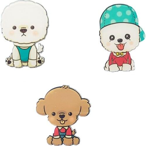 Cartoon Acrylic Animal Brooches-Cute Dog Pins, As A Gift For Friends Or Women For Halloween And Christmas