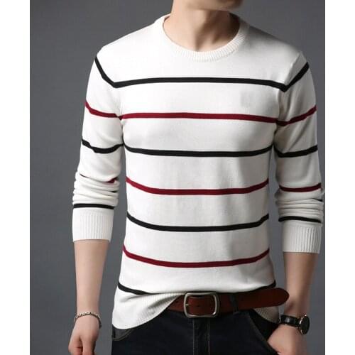 2021 New Fashion Brand Sweater Mens Pullover Striped Slim Fit Jumpers Knitred Sweater Men Autumn Korean Clothes Asian Size 3XL
