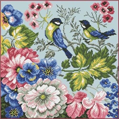 Flowers and birds patterns counted 11CT 14CT 18CT Cross Stitch Set DIY Counted Cross-stitch Kit Embroidery Needlework Home Deco
