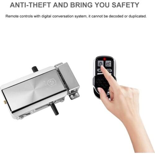 Home Door Lock Kit Remote Control Keyless Entry Electronic Lock Smart Wireless Anti-Theft Deadbolt Access Control System for Hom