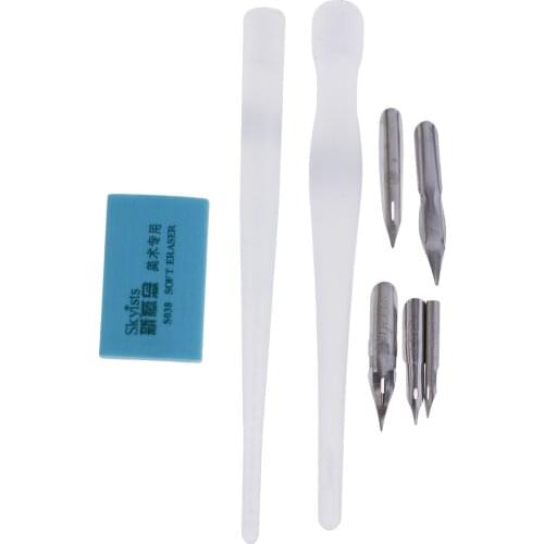 Nib Dip Fountain Pen Set Nib Calligraphy Writing Ink Kit with 5 Nibs