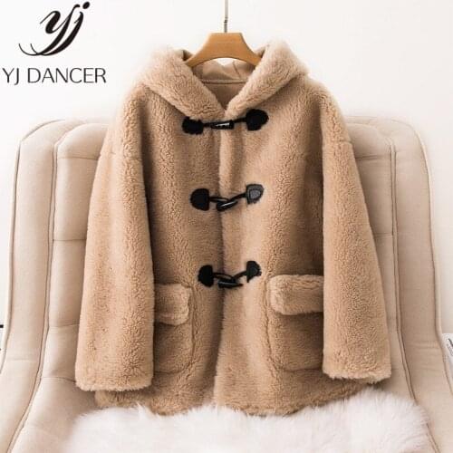 2019 Winter New Thick Warm Fur Coat Female Lamb Cashmere Fur Coat Female Coat Fur High Quality Loose Fur Hat Fur Coat ZZZ005