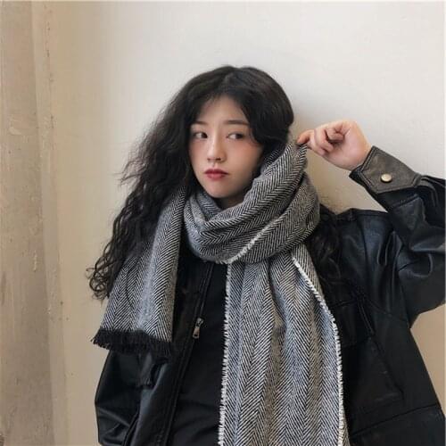 New Autumn Winter Female Stripe Scarf Women Fashion Scarves Wide Stripe Long Shawl Wrap Blanket Warm Tippet Outdoor Scarf Gift