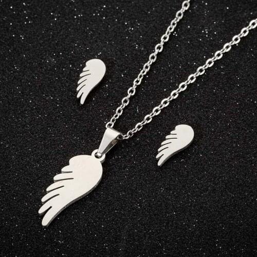 Chain necklaces for women feather pendant stainless steel necklace choker gold men necklace set fashion boho jewelry wholesale