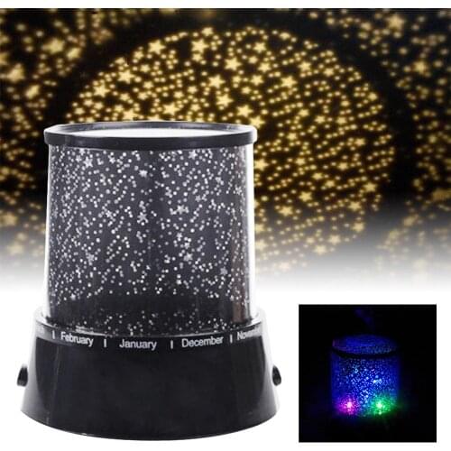 Plastic Romantic Round LED Starry Sky Projector Lamp Home Bedroom Night Light Kids Gift Home Room Bar Party Light decorations
