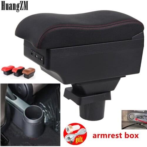 Car Armrest For Volkswagen UP Dual Layer Rotatable Armrest box Central Store Content box with ashtray Cup holder USB Interface