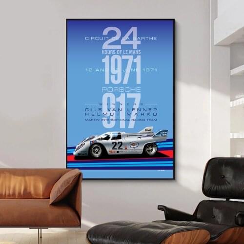 24 Hours Of Le Mans 1971 Posters Racing Sport Canvas Prints Painting Nordic Wall Art Car Picture For Living Room Home Decoration
