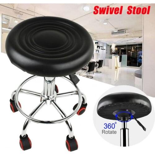 Height Adjustable Salon Rolling Swivel Stool Tattoo Massage Spa Chair Polished Chrome Finish Stool for Beauty Nail Salon Tattoo
