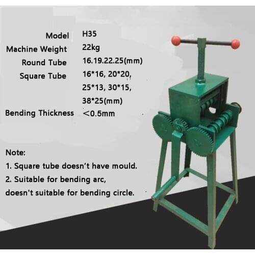 Hand Operate Tube Bender Pipe Small Bending Machine Gear Manual Arc Square Tube Bending Device