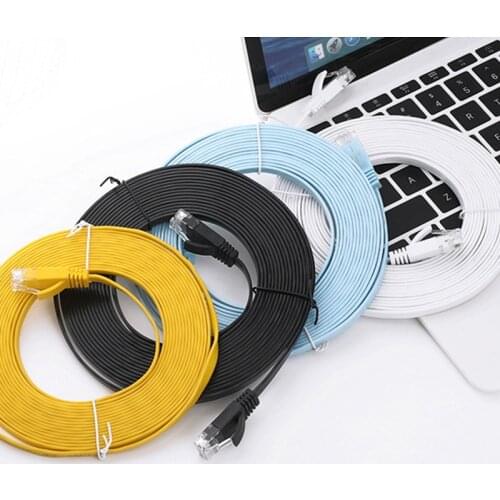 5M 15M 20M 30M Black Gigabit Network Cable CAT6 Flat Ethernet Network Cable RJ45 Patch LAN Cable Router Computer Cables