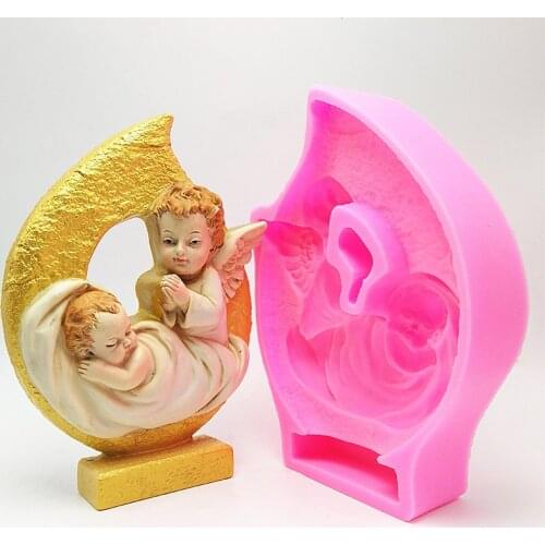 Silicone Fondant Molds 4 styles 3D cake decoration DIY soap mold Catholic Virgin Mary Jesus Angel Resin Gypsum Chocolate Mold