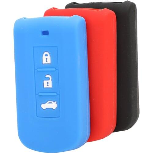 Bilchave 3 Buttons Silicone Remote Car Key Case Cover Fob For Mitsubishi Outlander 2016 Lancer 10 Pajero Sport ASX L200
