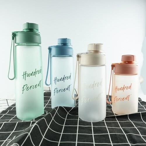 Sports Water Bottle 450/600/700/800ML Portable Leak-proof Shaker Bottle Plastic Drinkware Outdoor Tour Gym Frosted Water Cup