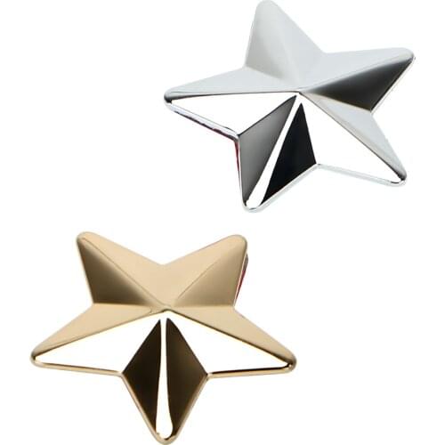 Exterior Accessories Car Stickers and Decals Universal Car-styling 3D Star Personalized Auto Sticker Metal Badge