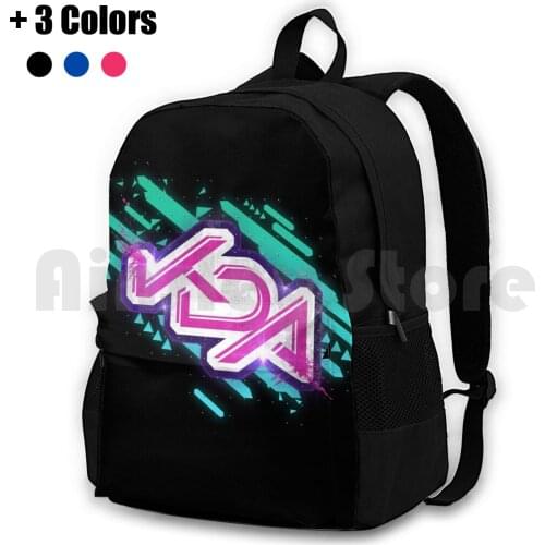 Kda Glitched | Outdoor Hiking Backpack Waterproof Camping Travel Kda K D A Leauge Of Legends Kpop K Pop Ahri Akali Evelynn