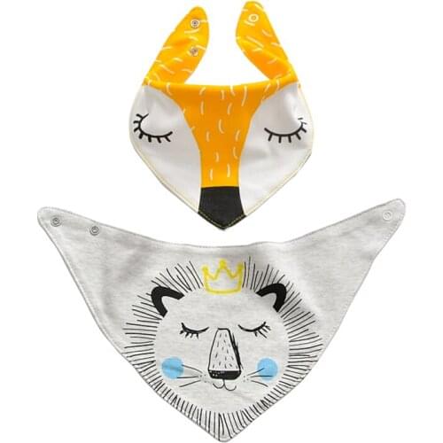 2pcs baby bibs fox brup cloth Cotton Newborn Bib for Girls Boy Babador Baby Feeding baberos bavoir Scarf slabbetjes bavette baby