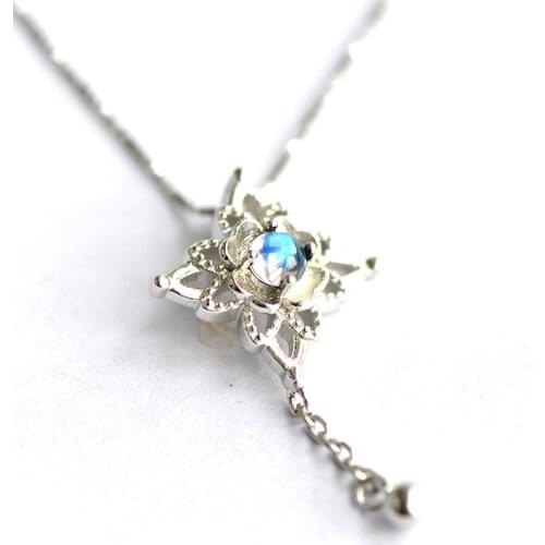 2018 Special Offer Nepal Bali 925 Sterling Inlaid Natural Moonstone Pendnat Necklace For Women Vintage Style Pendant Jewels