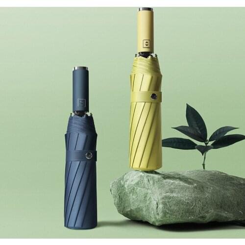 12bone automatic umbrella super 2 fold solid color business umbrella advertising umbrella luxury umbrella Chinese umbrella kawai