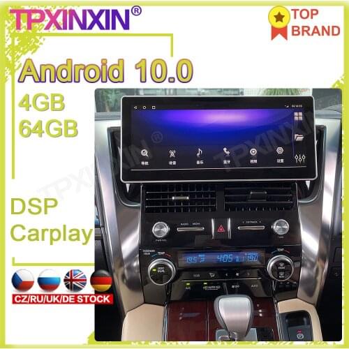 6+128GB Android 10 For Toyota Alphard 30 2015-2019 Car GPS Navigation Head Unit Multimedia Player Radio Tape Recorder Carplay