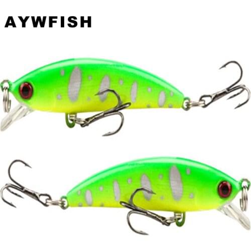 AYWFISH Minnow 55mm 4.8g 3D Eyes Sinking Mini Jerkbait Hard Plastic Wobbler Crank Diving Lip Fishing Lure Bass Tackle Jerk Bait