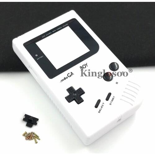 White shell case black glass screen lens button rubber pads for Game boy Classic GB GBO DMG-01 1989 System housing cover
