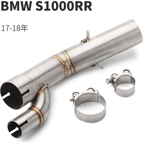 Free shipping Motorcycle Exhaust Middle Pipe Link Pipe For BMW S1000RR 2017 2018 17-18 Slip-On without Exhaust Muffler