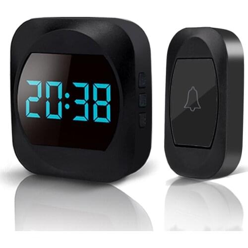 Wireless DoorBell Waterproof LED Push Button Number Display LED Flash Door Bell for Home Office Store Ringtones 4 Volume Levels