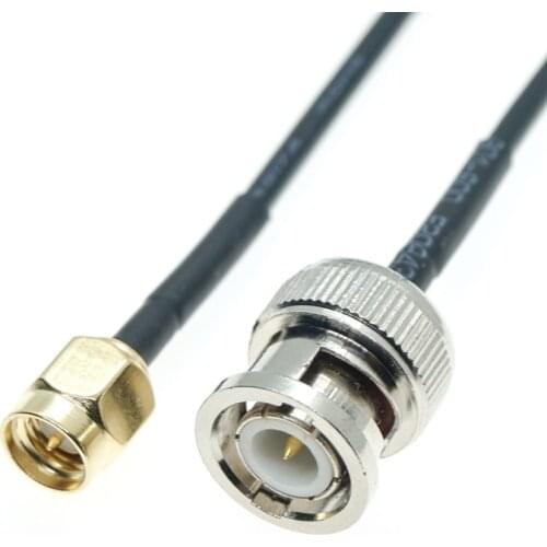 BNC male to SMA male plug connector RF Adapter Pigtail Coaxial RG174 jumper Cable
