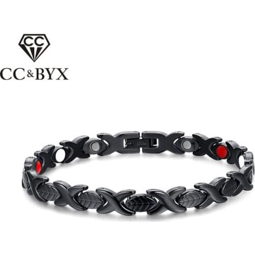 CC Fashion Vintage Mens Jewelry Health Trends Magnet Titanium Stainless Steel Bangles For Men Unique Juwelen Bijoux SBRM-008