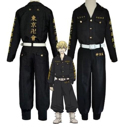 Reneecho Tokyo Revengers Black Uniform Cosplay Costume White Boot Shoes For Tokyo Revengers