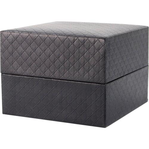 Classic Style PU Leather Watch Case Display Holder Organizer Jewelry Box, 10x10x7.3cm