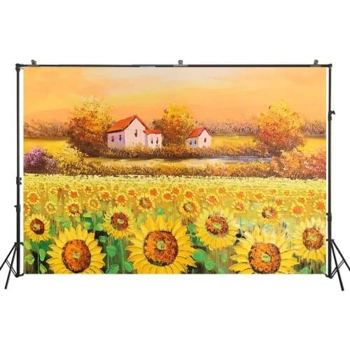 Photography Backdrop Watercolor Painted Sunflowers Floral Newborn Child Portraits Photo Background Studio Photocalls W-4489