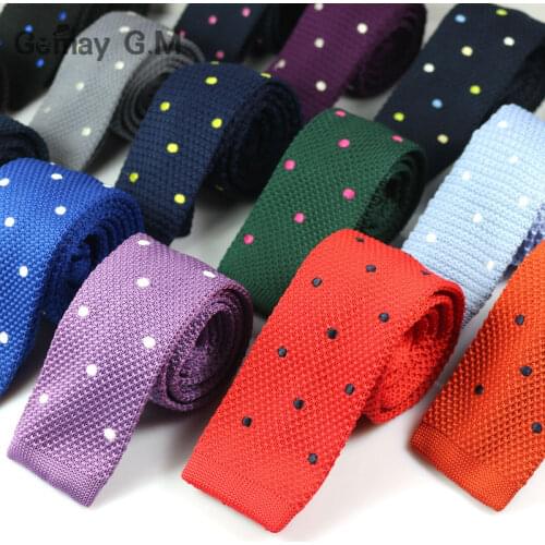 New Mens Knitted woven slim neckties Classic dots ties Fashion Plaid Mans Tie for wedding Male Brand spring casual tie