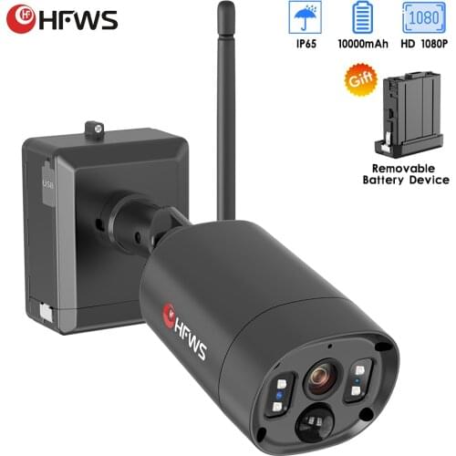 Hfws Outdoor Waterproof Wifi Home Camera Full Hd Infrared Night Vision Pir 2-Way Audio 2Mp Indoor Home Security Battery Camera