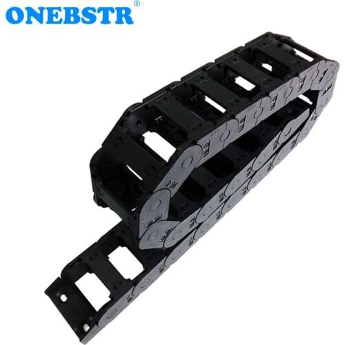 JFLO 1 Meter 25x57mm CNC Router Machine Tools Wire Carrier Cable Drag Chain Bridge Open On Both Sides Transmission Free Shipping