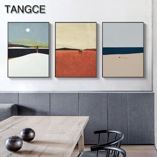 Abstract Dream Road Scenery Canvas Painting Yellow Pink Blue Wall Art for Living Room Nordic Oil Painting Texture Poster Print