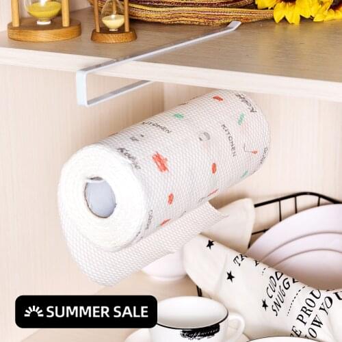 Creative wrought iron storage paper towel holder free punch paper holder for bathroom kitchen living room durable roll holder