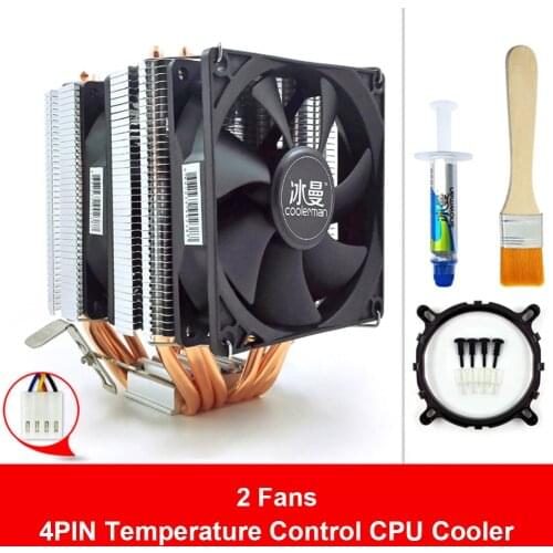 SNOWMAN 6 Heat Pipes CPU Cooler 4 Pin PWM RGB PC Quiet Intel LGA 2011 775 1200 1150 1151 1155 X79 X99 AMD CPU Cooling Fan
