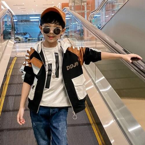 Hooded Spring Autumn Coat Outerwear Top Children Clothes Kids Costume Teenage Gift Plus Size Boy Clothing High Quality