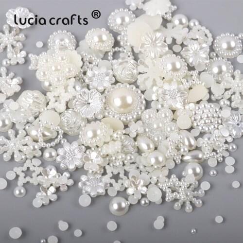 Lucia Crafts Irregular Flatback Pearl Cabochon Assorted Styles DIY Art Decor Embellishment F0407