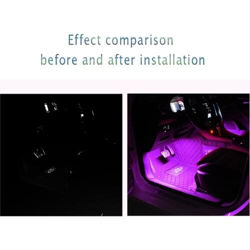 Multicolor Car 9 LED 2 In1 Interior Atmosphere Lights Dash Floor Foot Strip for Ford Focus Fusion Escort Kuga Ecosport Fiesta