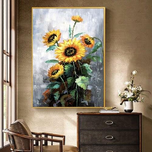 Wall Art Abstract Floral Oil Painting On Canvas Handmade Modern Paintings 100% Hand Painted Artwork Picture For Home Decoration