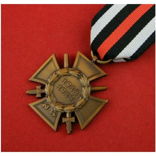 WW1 WWI German Hindenburg Cross 1914 /1918 with Ribbon Marker Marked MEDAL BADGE