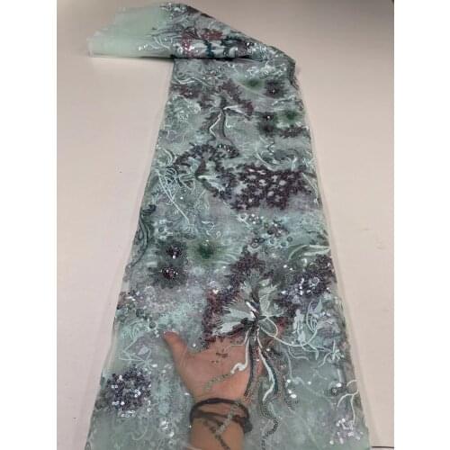 New listing exquisite sequined tulle embroidery, African lace fabric, good quality and good price, fashionable dress/zx