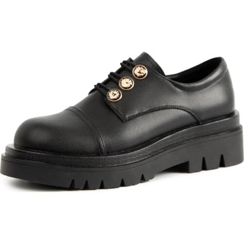 Osunlina Brand Woman Flats Round Toe Platform Thick Bottom 5CM High Heel Footwear Slip On Genuine Leather Casual Handmade Shoes