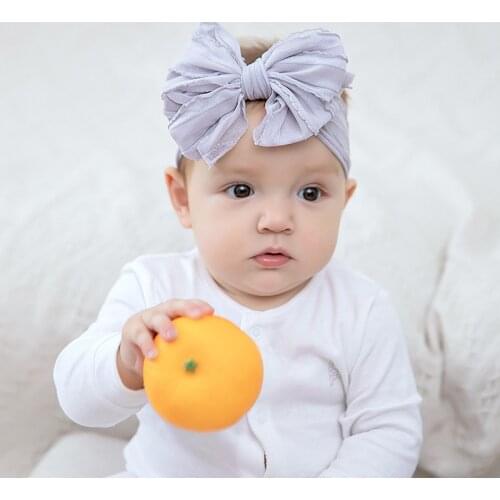 Wide Pure Color Bowkont Headband for Baby Girls Cotton Elastic Hair Bands Newborn Handmade Baby Accessories резинки для волос