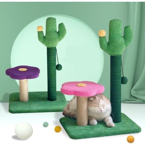 Cat Grinding Claw Sisal Cat Climbing Frame Cactus Cat Toy Column Flower Platform Cat Nest Tree House Furniture Shelves