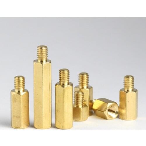 Thread M3*L+3/4/5/6/8mm Hex Brass Standoff Spacer Screw Pillar PCB Computer PC Motherboard Female Male Standoff Spacer